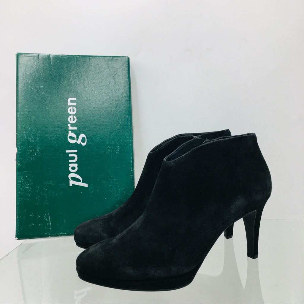 Paul Green Ellie Bootie Black Suede Women’s Size Us 9.5 Medium